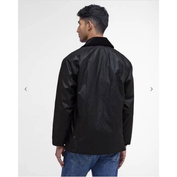 Barbour Bedale Men's Black Waxed Rain Jacket C52 Made In England Retail $415 - Picture 2 of 16